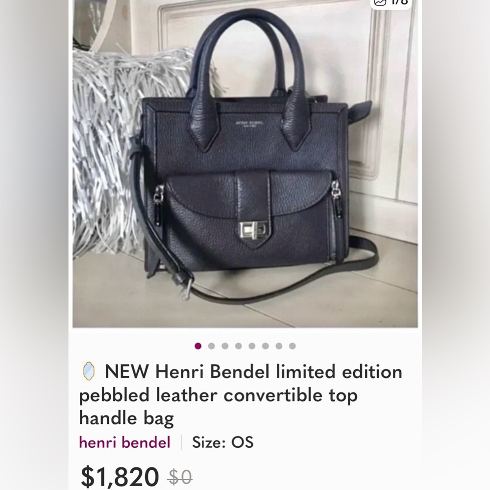 NWT FULL INCLUSION HENRI BENDEL RIVINGTON LIMITED EDITION SATCHEL/CROSSBODY - Picture 15 of 16